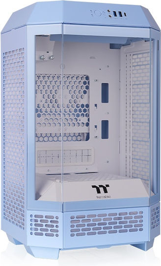 Thermaltake The Tower 250 Gaming Mini Tower Computer Case with Side Window and RGB Lighting Hydrangea Blue