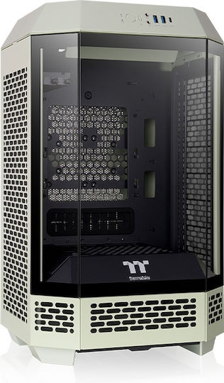 Thermaltake The Tower 250 Gaming Mini Tower Κουτί Υπολογιστή με Πλαϊνό Παράθυρο και RGB Φωτισμό Matcha Green