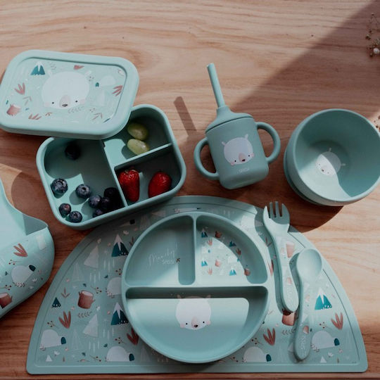 Sassi Junior Baby Set with Fork made of Silicone 2pcs