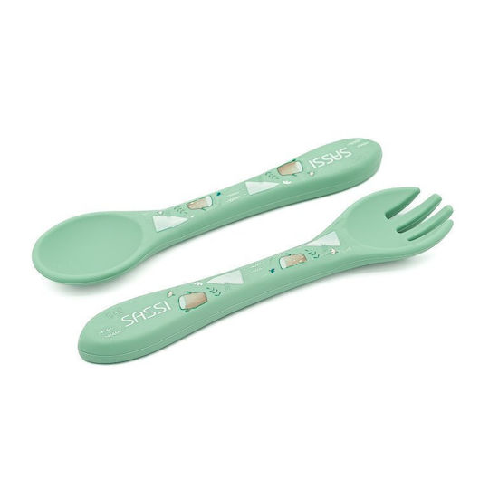 Sassi Junior Baby Set with Fork made of Silicone 2pcs