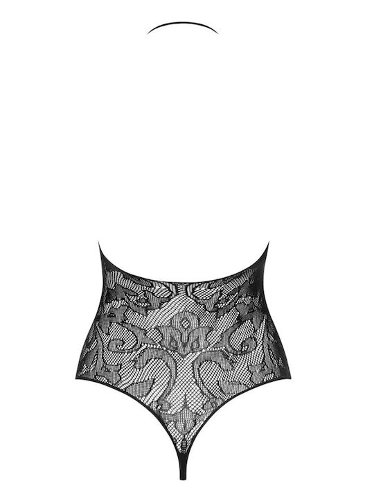 Obsessive Sinnlicher Spitzen-Bodysuit mit Schleife B119 Schwarz