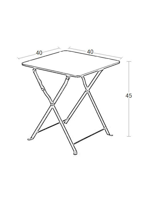 Metal Masa Masa de lounge pentru spații exterioare mici Pliabil Alma Negru 40x40x45buc