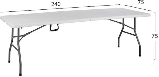 Table Catering Foldable 240x75x75cm White Table Catering Foldable 240x75x75cm White