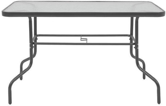 028 Outdoor Dinner Metal Table Gray 120x60x72cm