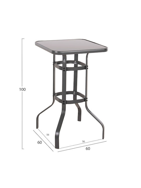 Metal Masa Bar pentru spații exterioare mici Figgy Gri 60x60cm