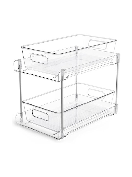 2-Tier Plastic Organizer Holder Y25.5x30x19cm