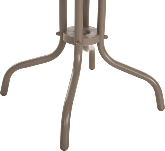 Auxiliary Table for Small Outdoor Spaces Metal with Glass Surface Figo Champagne 45x45x51cm