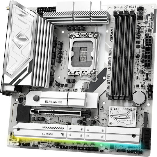 ASRock B860M Steel Legend WiFi Motherboard Micro ATX with Intel 1851 Socket