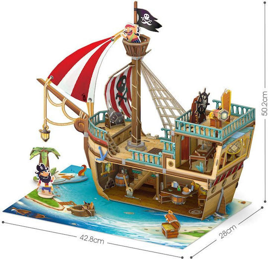 Puzzle 3D Pirate Ship With Treasure 157 Pieces