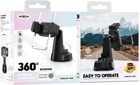 Moxom Car Mobile Mount 4" - 6.8" with Adjustable Hooks Black