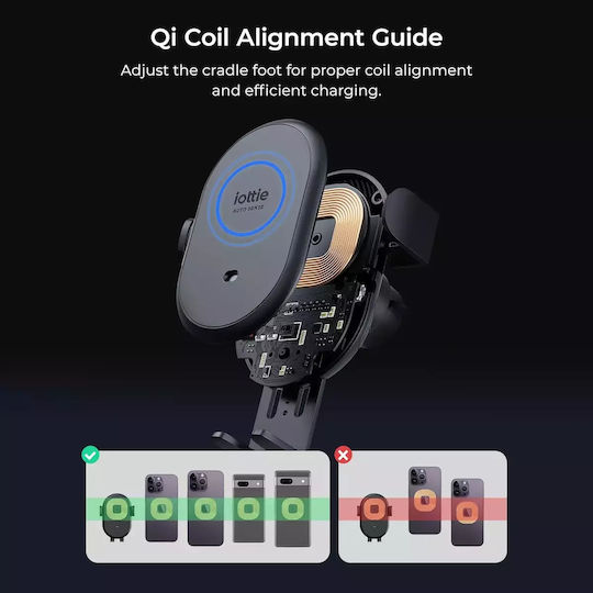 iOttie Auto Sense 2 Wireless Car Mobile Mount with Adjustable Hooks Black