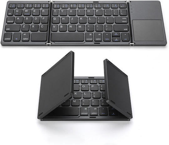 Foldable B033 Ασύρματο Bluetooth Πληκτρολόγιο με Touchpad Αγγλικό US