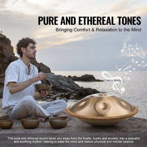 Vevor Handpan 22" 9 Notes D Minor Mallets Sdg22inch9ydcviezv0