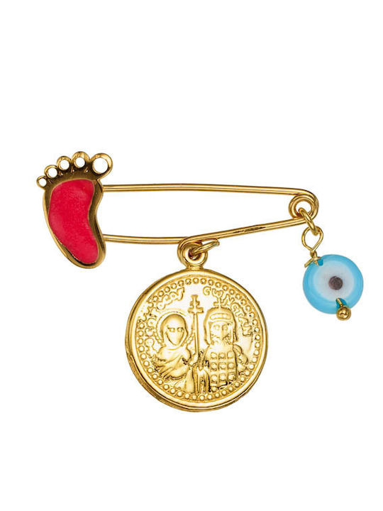 Ioannis Kosmima Child Safety Pin made of Gold Plated Silver for Girl