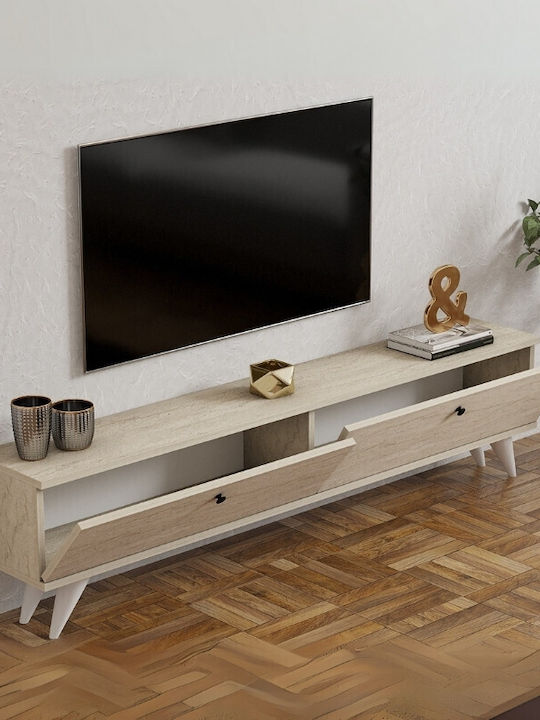 TV Stand Wooden Paris Travertine L160xW25xH35cm