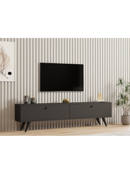 TV Stand Wooden Paris Charcoal L160xW25xH35cm