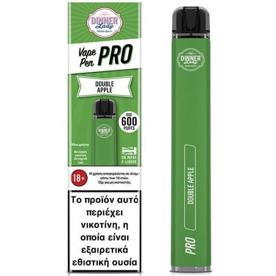 Dinner Lady Disposable E-Cigarette 600 Puffs Double Apple 2ml 20mg Red
