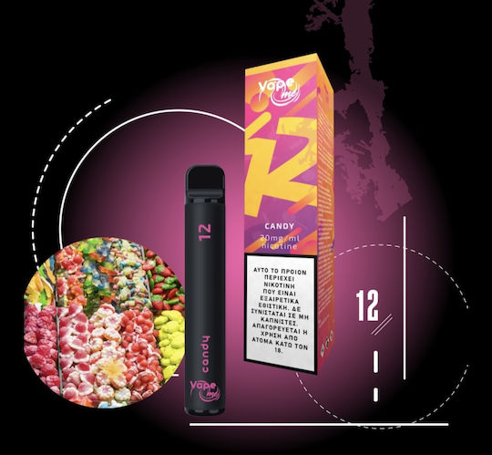 Vape Me Ice Candy #12 Einweg-E-Zigarette 800 Einweg-E-Zigaretten 2ml 2mg Schwarz