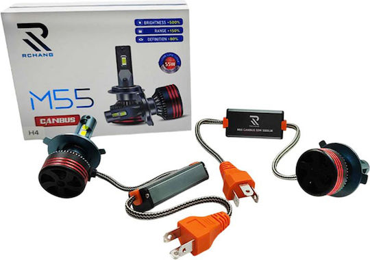 Rchang Lamps Car H4 Canbus LED 6000K Cold White 55W 2pcs