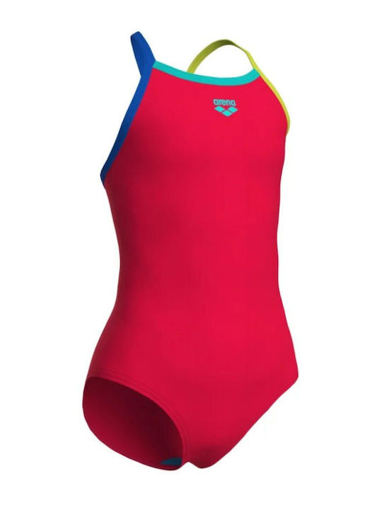 Arena Back Solid Kids Swimwear One-Piece Red