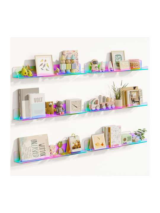 Multicolour Wall Shelves (6 Pieces) 38x10x4.8cm