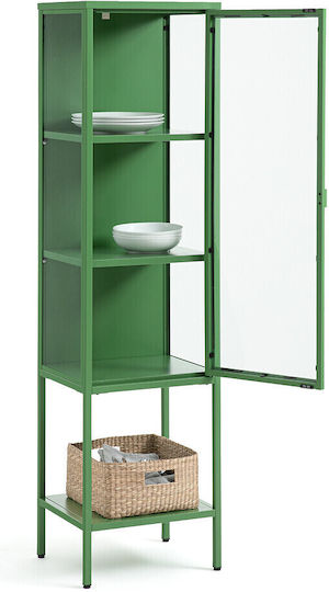 Wohnzimmer Vitrine aus Metallisch mit Verglastem Grün 42.4x35.3x159.5cm