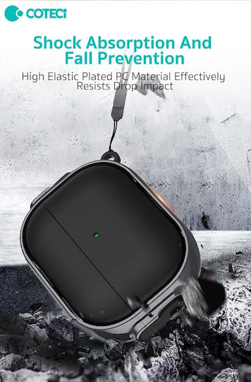 Coteci Ap-66 Θήκη σε Μαύρο χρώμα για Apple AirPods 1 / AirPods 2