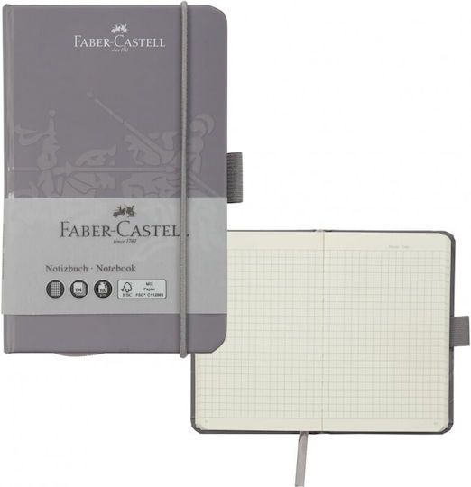 Faber-Castell Rose Notebook 194 Sheets A6 Square with Elastic and Pen Holder Gray