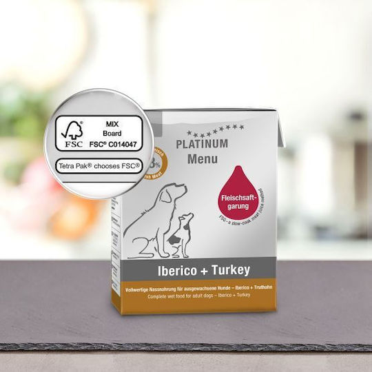 Platinum Pet Food & Care Menu Wet Dog Food With Turkey And Meat Grain-Free 375gr