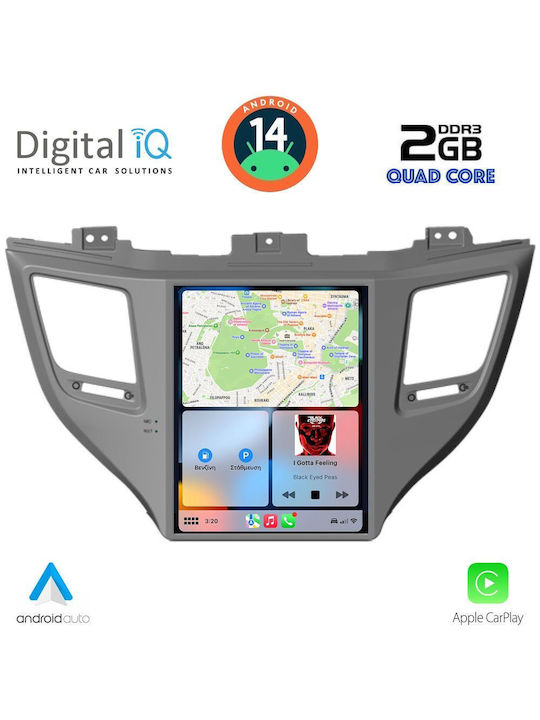 Digital IQ Car Audio System for Hyundai Tucson 2015-2019 (Bluetooth/USB/AUX/WiFi/GPS/Apple-Carplay/Android-Auto) with Touch Screen 9.7"