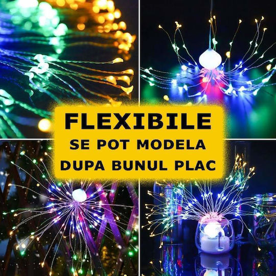Instalație Luminoasă LED 4 m Multicoloră Tip Focuri de Artificii
