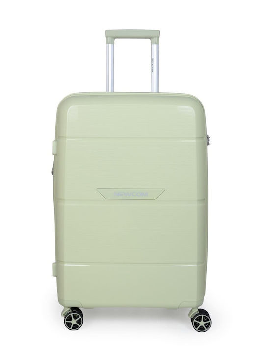 Newcom Cabin Hard Travel Suitcase Green with 4 Wheels Height 55.5cm
