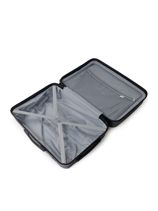 Newcom Mittlerer Hartschalen-Reisekoffer Schwarz mit 4 Rädern Höhe 64cm
