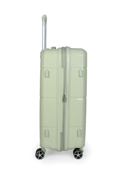 Newcom Cabin Hard Travel Suitcase Green with 4 Wheels Height 55.5cm