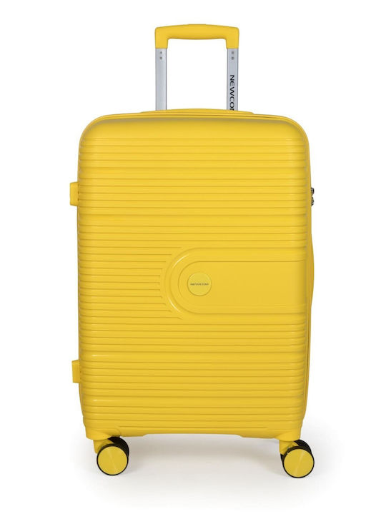 Newcom Cabin Travel Suitcase Hard Yellow with 4 Wheels Height 55cm N1594/50