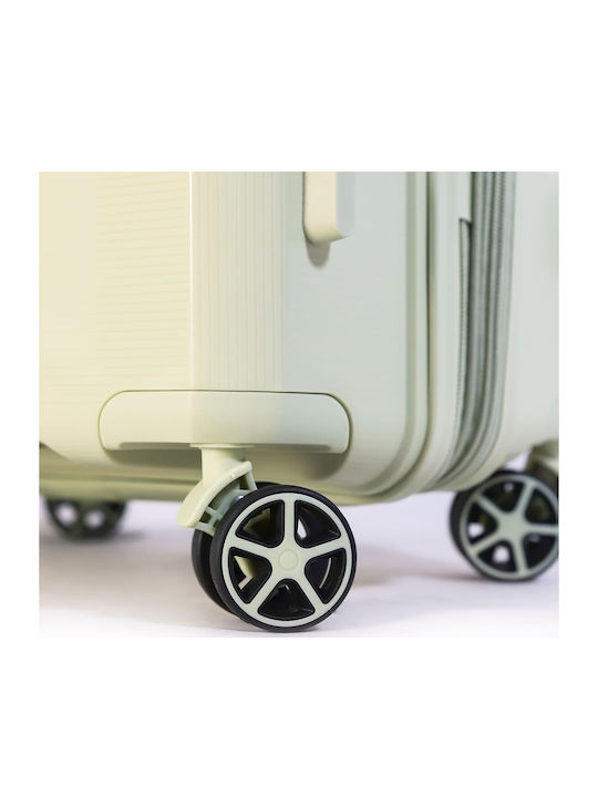 Newcom Cabin Hard Travel Suitcase Green with 4 Wheels Height 55.5cm