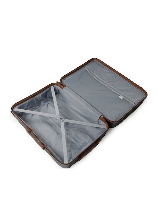 Newcom Cabin Hard Black Suitcase With 4 Wheels Height 56cm