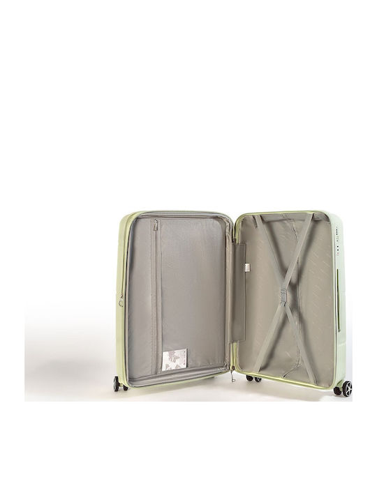 Newcom Cabin Hard Travel Suitcase Green with 4 Wheels Height 55.5cm