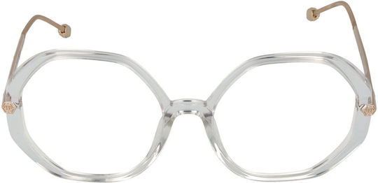 Philipp Plein Transparent Weiblich Metallisch Brillenrahmen VPP053S 0880