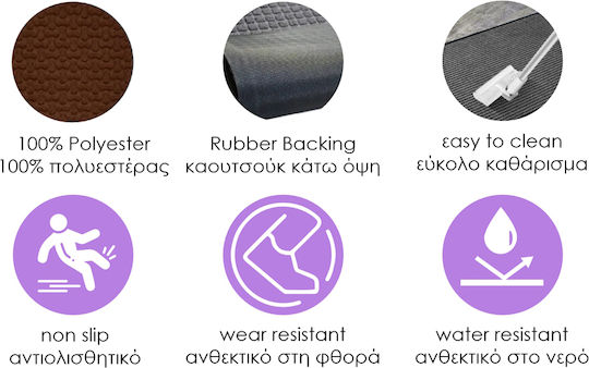 Home Use Праг за вход Антиплъзгащ Правоъгълена от Каучук Кафяв 60x40бр с дебелина 5мм