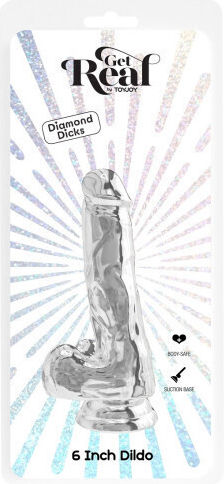 ToyJoy Ρεαλιστικό Dildo με Όρχεις και Βεντούζα Διάφανο 16cm