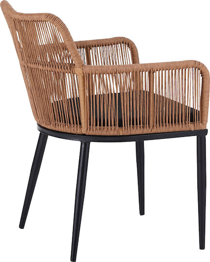 Outdoor Armchair Rattan Naoki Natural Shade with Cushion 59x62.5x78cm