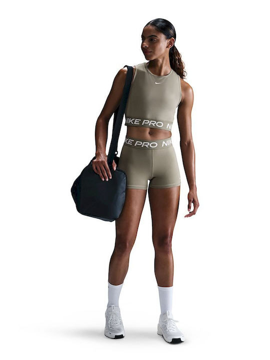 Pro Women's Sports Crop Sleeveless Top Dri-Fit Khaki