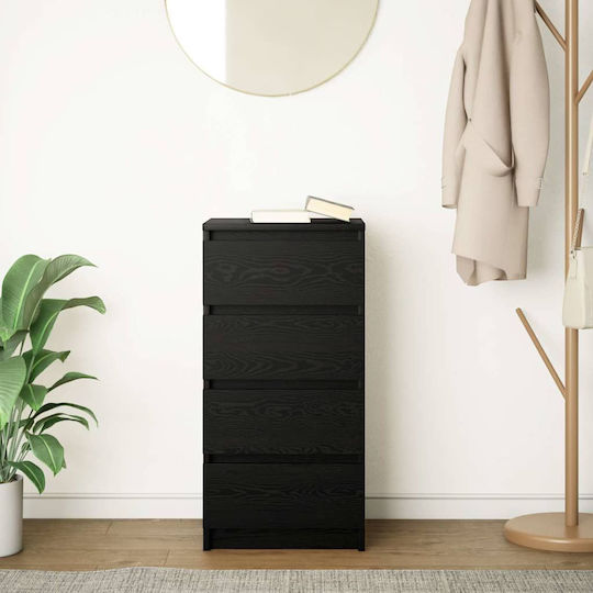 Sertar De Birou Din Lemn Negru 37.5x35x76cm