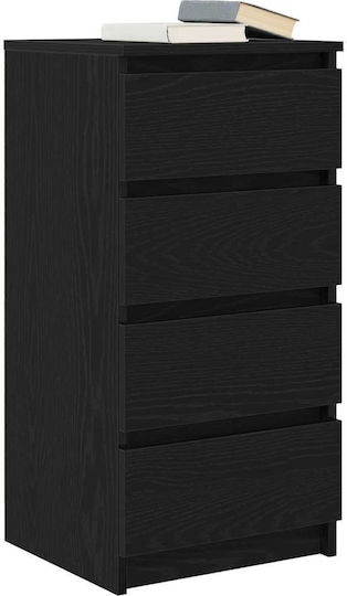 Sertar De Birou Din Lemn Negru 37.5x35x76cm