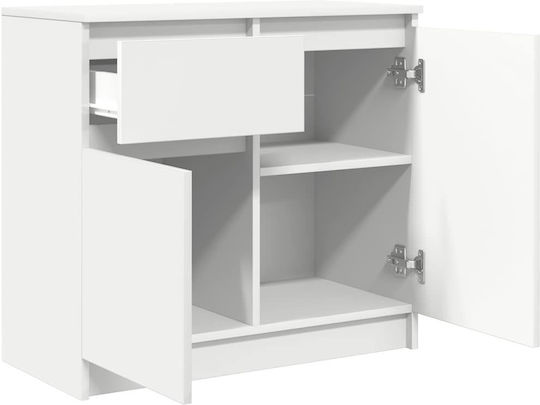 Мебели за съхранение дървен с чекмеджета Бял 71x35x65см