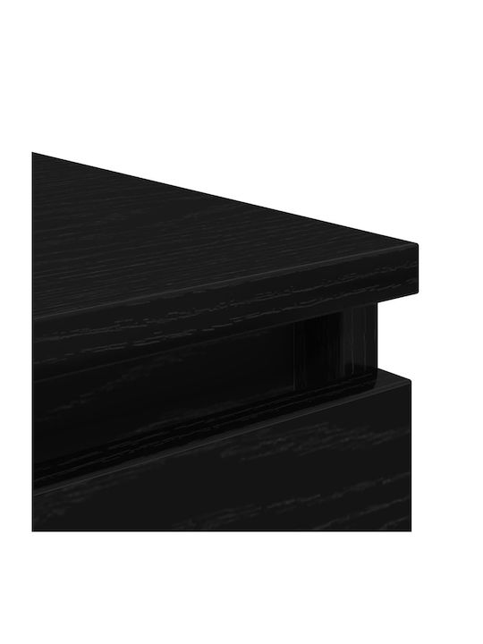 Office Storage Chipboard Drawer Black Velvet-Black Metal L37.5xW35xH76cm