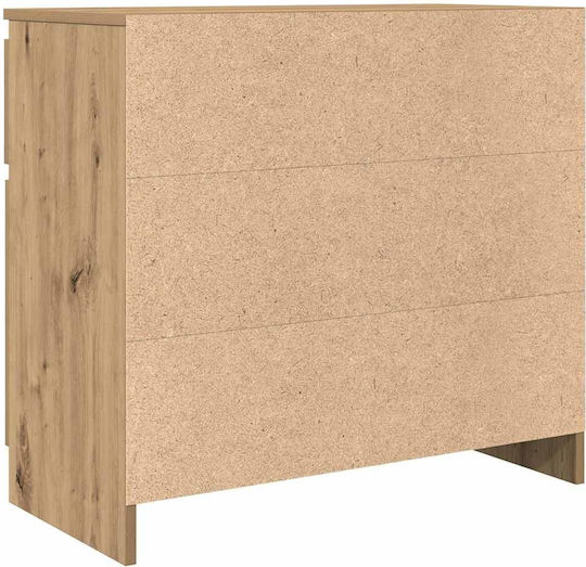 Sideboard Wooden with Drawers Brown 71x35x65cm
