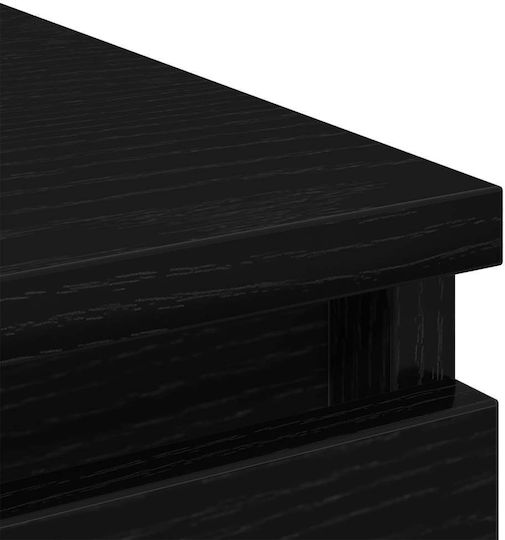 Office Storage Chipboard Drawer Black Velvet-Black Metal L100xW35xH99cm
