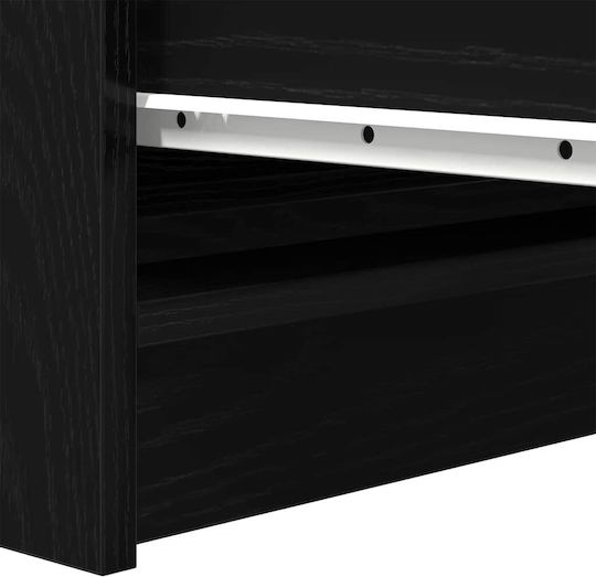Office Storage Chipboard Drawer Black Velvet-Black Metal L100xW35xH99cm